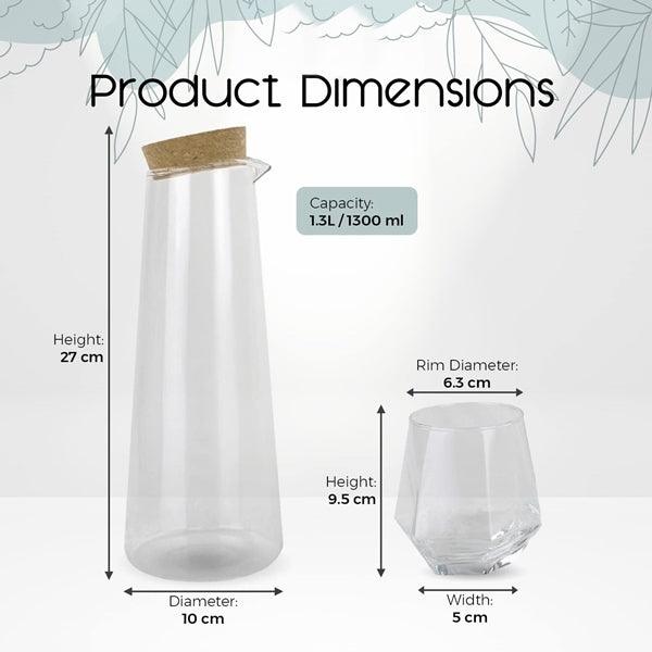 Borosilicate Glass Pitcher Set and Carafe with Cork Stopper - Stylish and heat-resistant glass jug, perfect for serving water, juice, and infused beverages