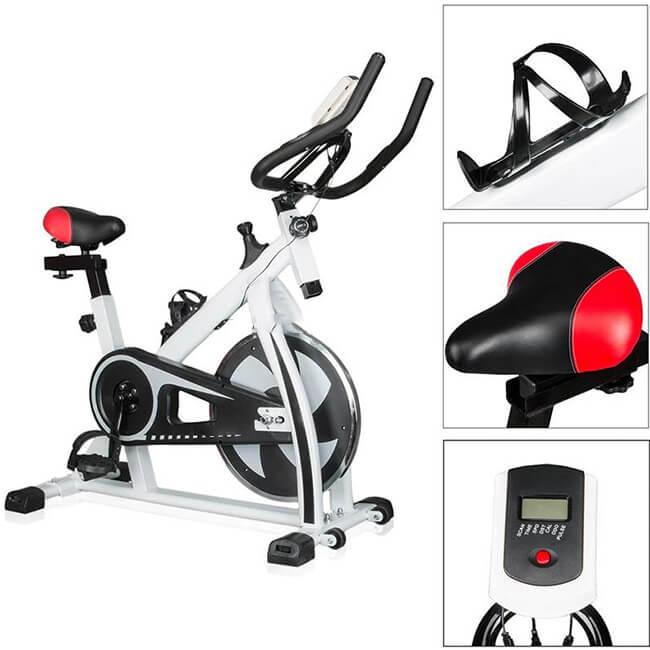 LCD Exercise Bike Indoor Cycling - Adjustable resistance, digital display, and comfortable seat for home workouts.