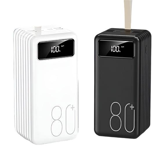 Portable 80000mAh Power Bank - High-capacity fast-charging power bank designed for reliable mobile and device charging on the go
