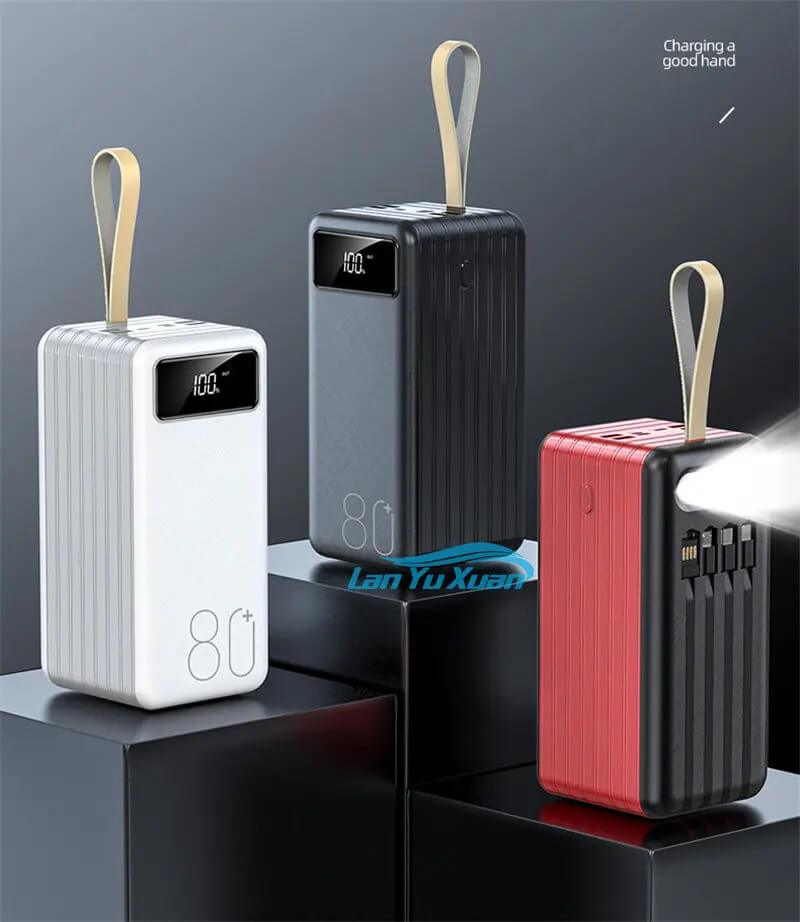 Portable 80000mAh Power Bank - High-capacity fast-charging power bank designed for reliable mobile and device charging on the go