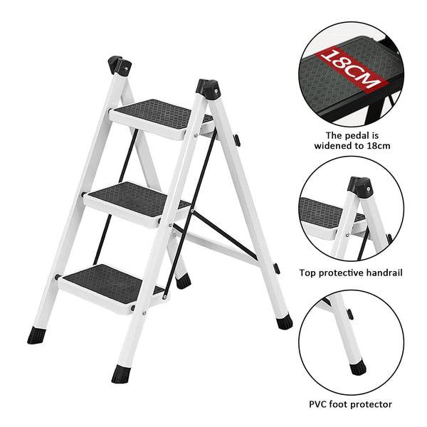 Three Step Ladder Portable Household - Sturdy and lightweight folding ladder for home, office, and DIT tasks