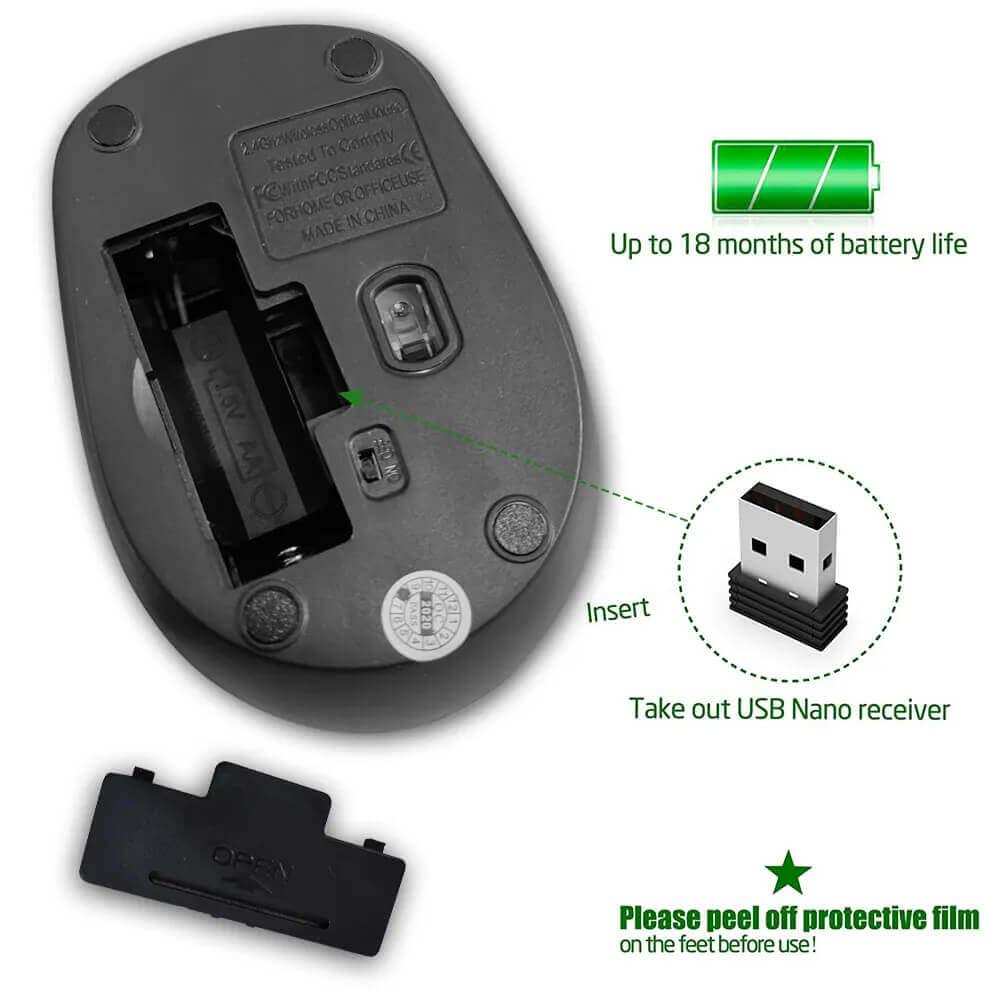 Wireless Computer Mouse - Ergonomic wireless computer with smooth tracking, fast response, and long battery life- perfect for work, gaming, and everyday use.