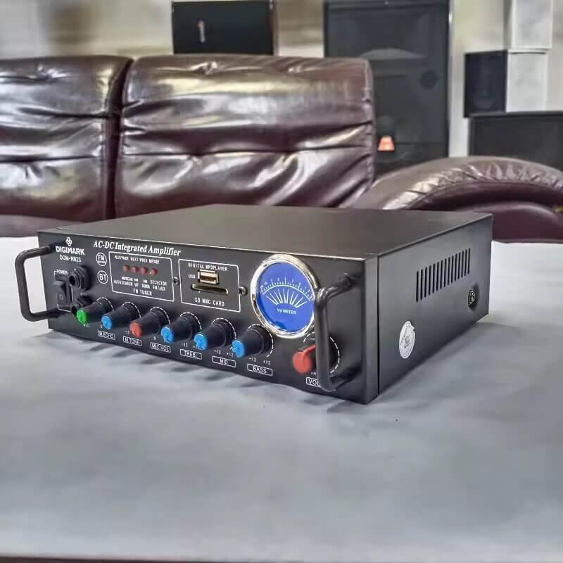 Digimark Power Amplifier - Multiple audio inputs, bass boost, and crystal-clear sound quality for home and professional audio setups.