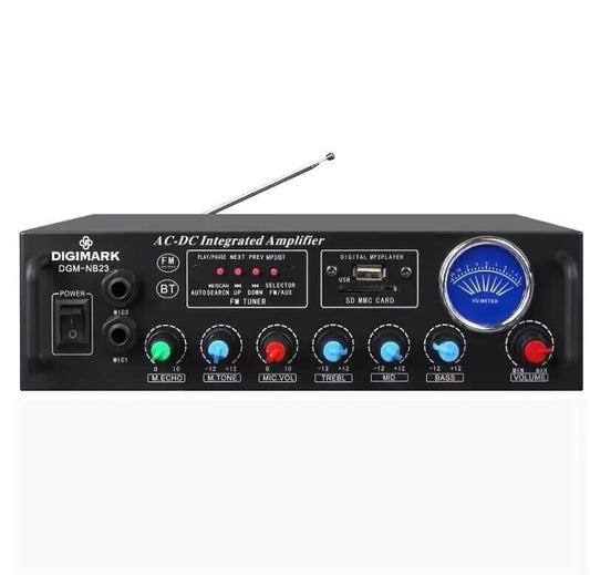 Digimark Power Amplifier - Multiple audio inputs, bass boost, and crystal-clear sound quality for home and professional audio setups.