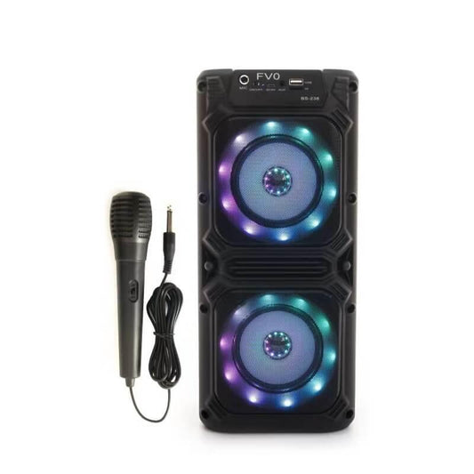 LED Bluetooth Karaoke Speaker with Microphone - Portable wireless speaker with vibrant LED lights and built-in karaoke microphone