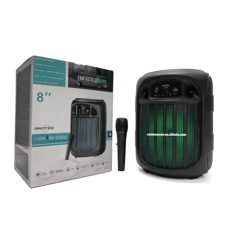 Portable Wireless 8 Inch Speaker with Microphone - High-quality Bluetooth Speaker with mic for music and events
