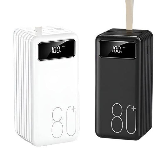 Portable 80000mAh Power Bank - High-capacity fast-charging power bank designed for reliable mobile and device charging on the go