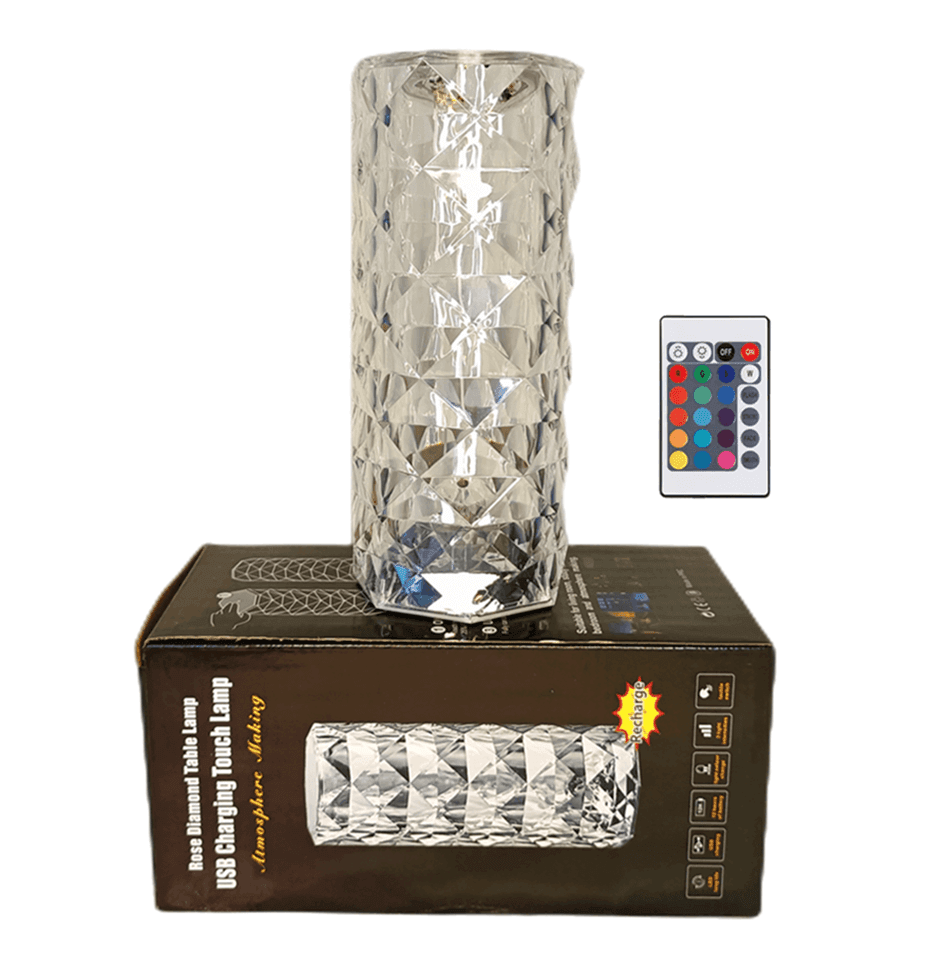 Rose Diamond Table Lamp - Elegant and decorative LED table lamp with a stunning rose diamond design for ambient lighting
