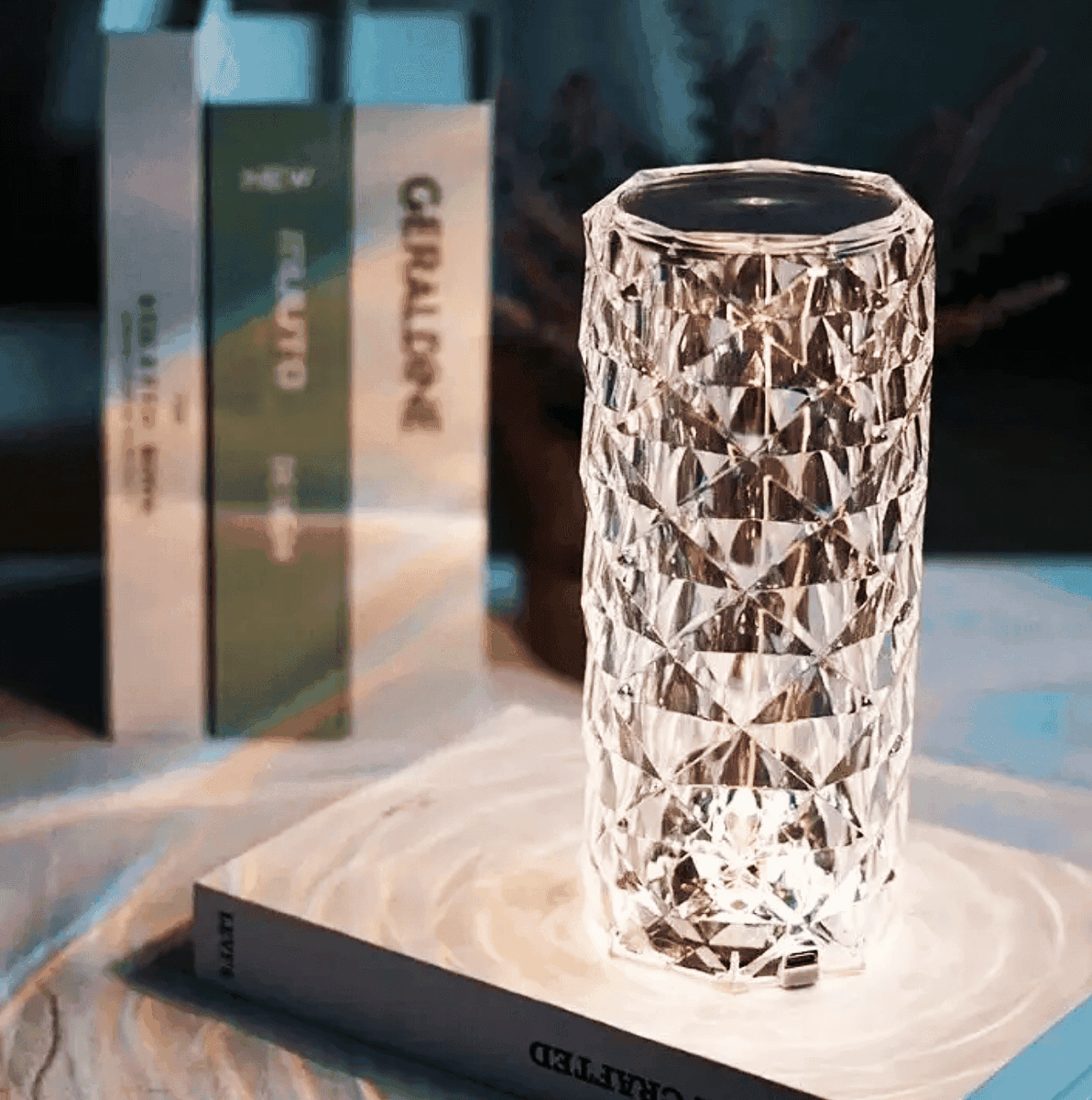 Rose Diamond Table Lamp - Elegant and decorative LED table lamp with a stunning rose diamond design for ambient lighting