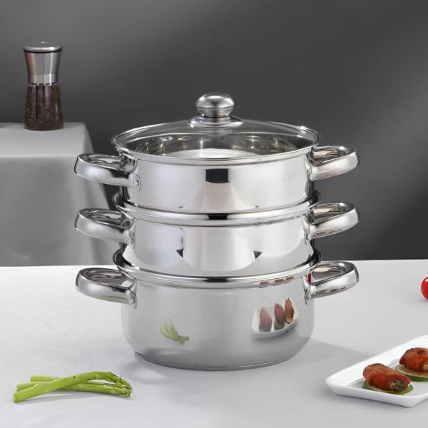 Steel Steamer - High-quality stainless steel food steamer for healthy cooking, designed for steaming vegetables, dumplings, and more 