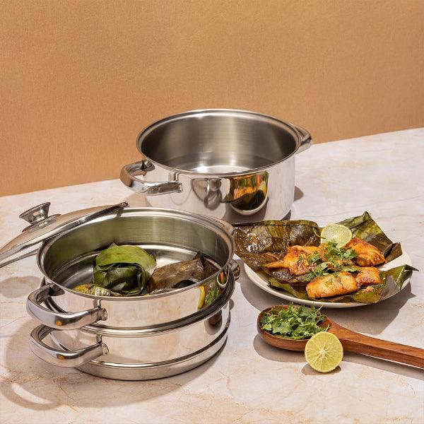 Steel Steamer - High-quality stainless steel food steamer for healthy cooking, designed for steaming vegetables, dumplings, and more 