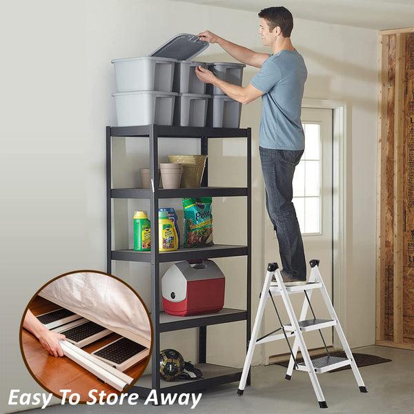 Three Step Ladder Portable Household - Sturdy and lightweight folding ladder for home, office, and DIT tasks