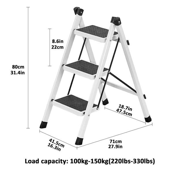 Three Step Ladder Portable Household - Sturdy and lightweight folding ladder for home, office, and DIT tasks