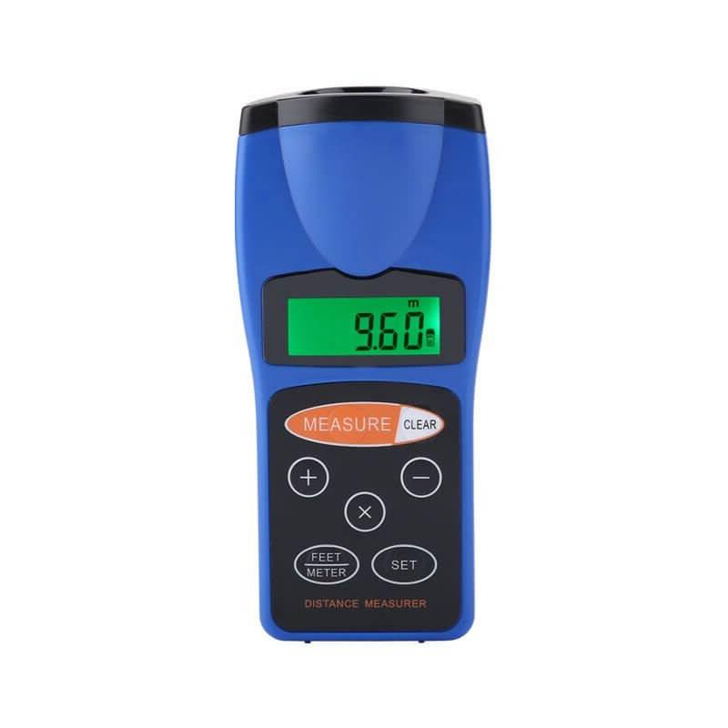 Ultrasonic Laser Distance Measurer - LCD display, high-precision measurement, and multiple unit conversion for construction and DIY projects.