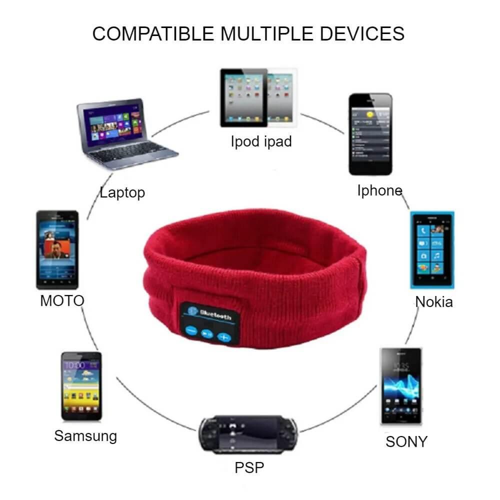 Wireless Bluetooth Music Headband - with built-in speakers, comfortable fit, and long battery life - perfect for workouts, sleep, and travel.