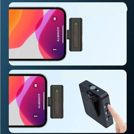 Wireless Microphone for iPhone - High-quality wireless microphone designed for seamless audio recording, streaming, and podcasting on iPhone devices