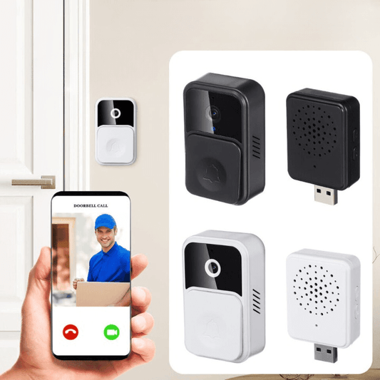 Wireless Smart Video Doorbell - With HD camera, motion detecton, two-way audio, and night vision for enhanced home security.
